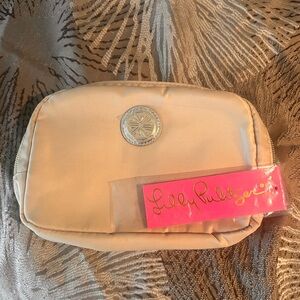 Lilly Pulitzer Cream Belt Bag with Silver Accent